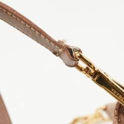 Pre Owned Prada Light Pink Saffiano Lux Leather Small Middle Zip Tote