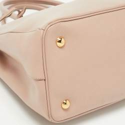 Pre Owned Prada Light Pink Saffiano Lux Leather Small Middle Zip Tote