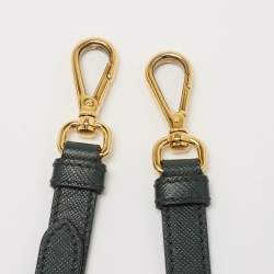 مملوكة مسبقًا Prada Green Saffiano Lux Leather Small Double Zip Tote