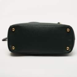 مملوكة مسبقًا Prada Green Saffiano Lux Leather Small Double Zip Tote
