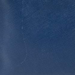 Prada Navy Blue Saffiano Lux Leather Wristlet Slim Clutch   