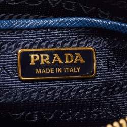 Prada Navy Blue Saffiano Lux Leather Wristlet Slim Clutch   