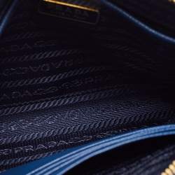 Prada Navy Blue Saffiano Lux Leather Wristlet Slim Clutch   