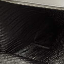 Pre Owned Prada Grey Two Tone Saffiano Lux Leather Large Double Zip Tote