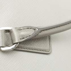 Pre Owned Prada Grey Two Tone Saffiano Lux Leather Large Double Zip Tote