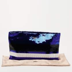 Prada Tri Color Sequin Top Zip Pouch