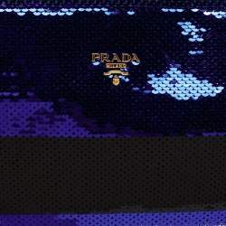 Prada Tri Color Sequin Top Zip Pouch
