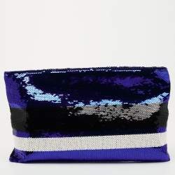 Prada Tri Color Sequin Top Zip Pouch