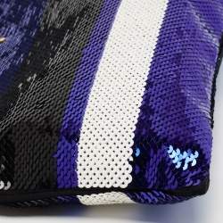 Prada Tri Color Sequin Top Zip Pouch