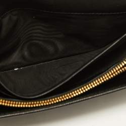 Pre Owned Prada Black Saffiano Lux Leather Flap Continental Wallet