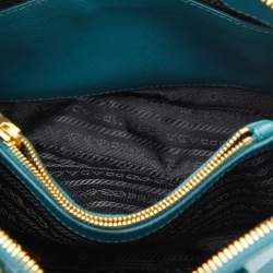 Pre Owned Prada Blue Saffiano Lux Leather Small Promenade Satchel