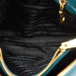 Pre Owned Prada Blue Saffiano Lux Leather Small Promenade Satchel