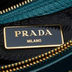 Pre Owned Prada Blue Saffiano Lux Leather Small Promenade Satchel