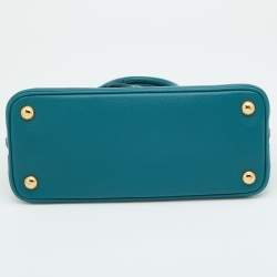 Pre Owned Prada Blue Saffiano Lux Leather Small Promenade Satchel
