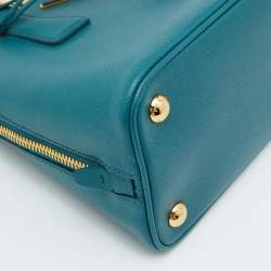 Pre Owned Prada Blue Saffiano Lux Leather Small Promenade Satchel