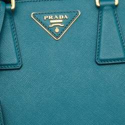 Pre Owned Prada Blue Saffiano Lux Leather Small Promenade Satchel