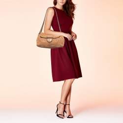 Prada Beige Gaufre Leather Flap Chain Shoulder Bag