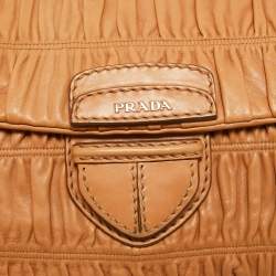 Prada Beige Gaufre Leather Flap Chain Shoulder Bag
