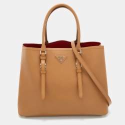 Prada Saffiano Cuir Tote - Brown Totes, Handbags - PRA772596