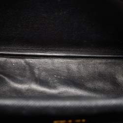 Pre Owned Prada Black Saffiano Cuir Leather Medium Double Handle Tote