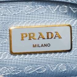 Prada Blue Saffiano Lux Leather Small Promenade Satchel