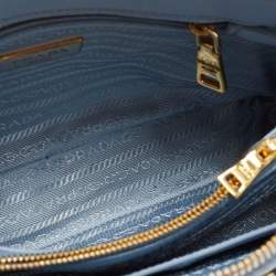 Prada Blue Saffiano Lux Leather Small Promenade Satchel