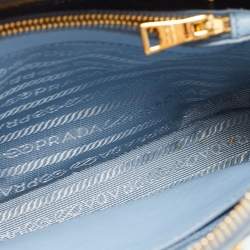 Prada Blue Saffiano Lux Leather Small Promenade Satchel
