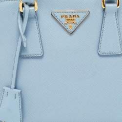 Prada Blue Saffiano Lux Leather Small Promenade Satchel