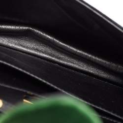 Pre Owned Prada Black/Green Velvet Cahier Shoulder Bag