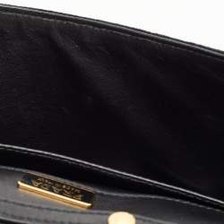 Pre Owned Prada Black/Green Velvet Cahier Shoulder Bag