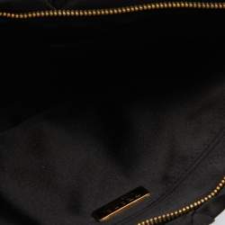 Pre Owned Prada Black Pleated Rosa Satin Petal Clutch