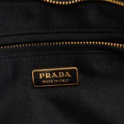 Pre Owned Prada Black Pleated Rosa Satin Petal Clutch