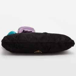 Pre Owned Prada Black Pleated Rosa Satin Petal Clutch