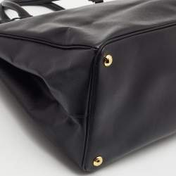 Pre Owned Prada Black Saffiano Lux Leather Gardener's Tote