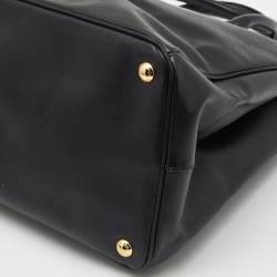Pre Owned Prada Black Saffiano Lux Leather Gardener's Tote
