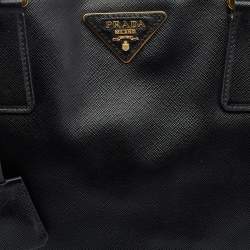 Pre Owned Prada Black Saffiano Lux Leather Gardener's Tote