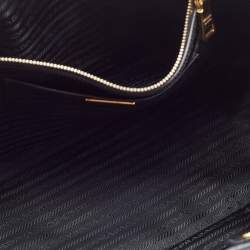 Pre Owned Prada Black Saffiano Lux Leather Gardener's Tote