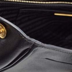 Pre Owned Prada Black Saffiano Lux Leather Gardener's Tote
