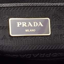 Pre Owned Prada Black Saffiano Lux Leather Gardener's Tote