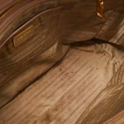 Pre Owned Prada Light Pink Saffiano Lux Leather Medium Double Zip Tote