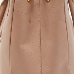 Pre Owned Prada Light Pink Saffiano Lux Leather Medium Double Zip Tote