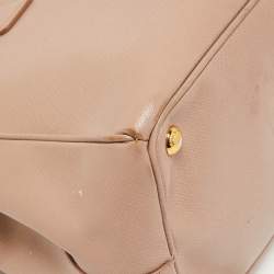 Pre Owned Prada Light Pink Saffiano Lux Leather Medium Double Zip Tote