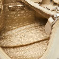 Prada Beige Nylon and Leather Re-Edition 2005 Shoulder Bag