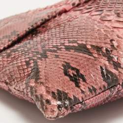 Prada Pink Python Oversized Zip Clutch