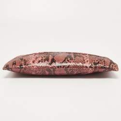 Prada Pink Python Oversized Zip Clutch