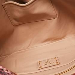 Prada Pink Python Oversized Zip Clutch