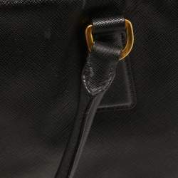 Pre Owned Prada Black Saffiano Lux Leather Large Galleria Double Zip Tote