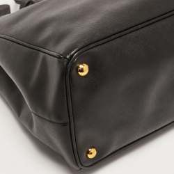 Pre Owned Prada Black Saffiano Lux Leather Large Galleria Double Zip Tote