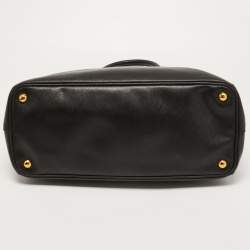 Pre Owned Prada Black Saffiano Lux Leather Large Galleria Double Zip Tote