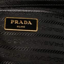 Pre Owned Prada Black Saffiano Lux Leather Large Galleria Double Zip Tote